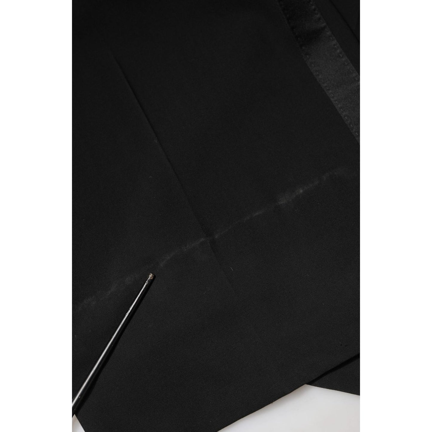 Dolce & Gabbana Black Wool High Waist Wide Leg Pants