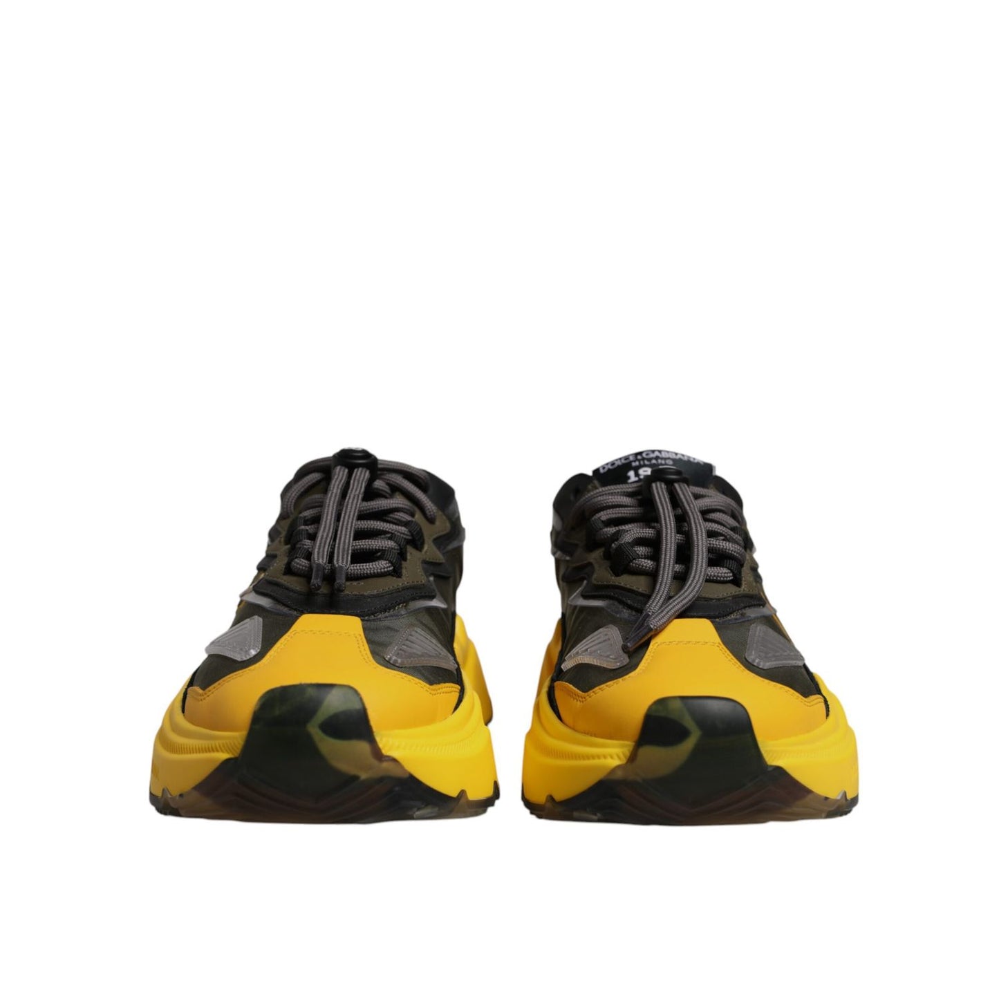 Dolce & Gabbana Black Yellow Daymaster Low Top Sneakers Shoes