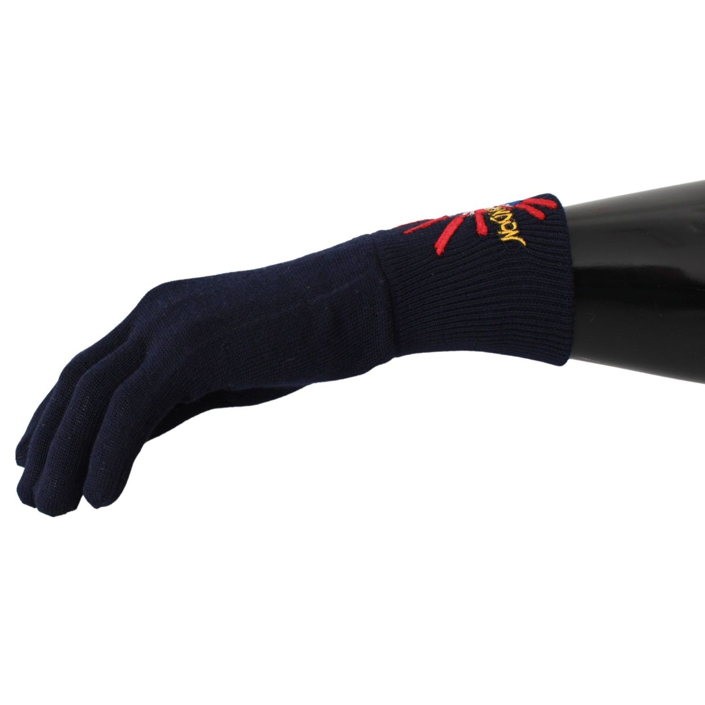 Dolce & Gabbana Blue #DGLovesLondon Embroidered Wool Gloves