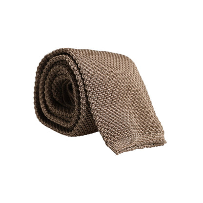 Dolce & Gabbana Brown Silk Adjustable Necktie Tie