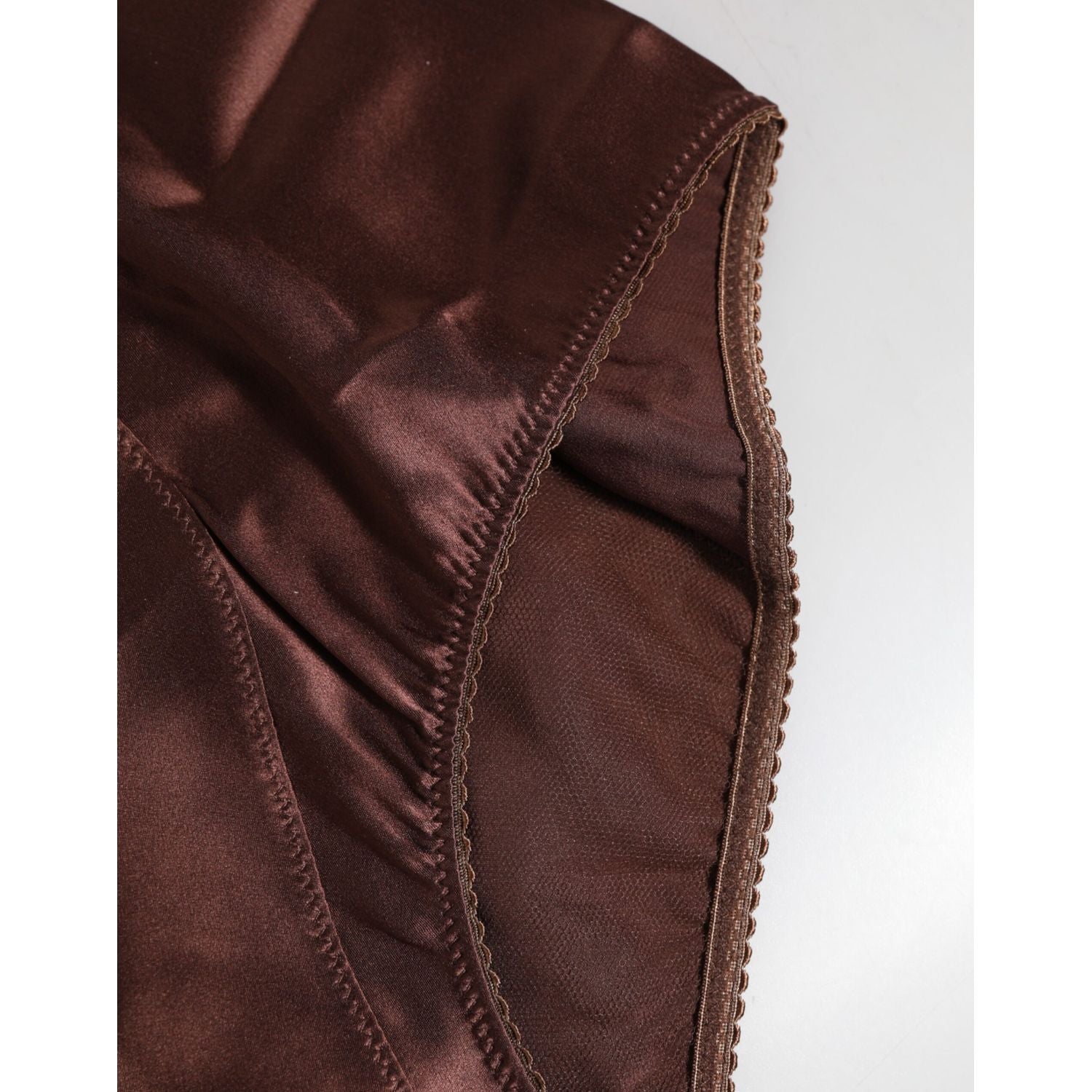 Dolce & Gabbana Brown Silk Stretch High Waist Girdle Underwear