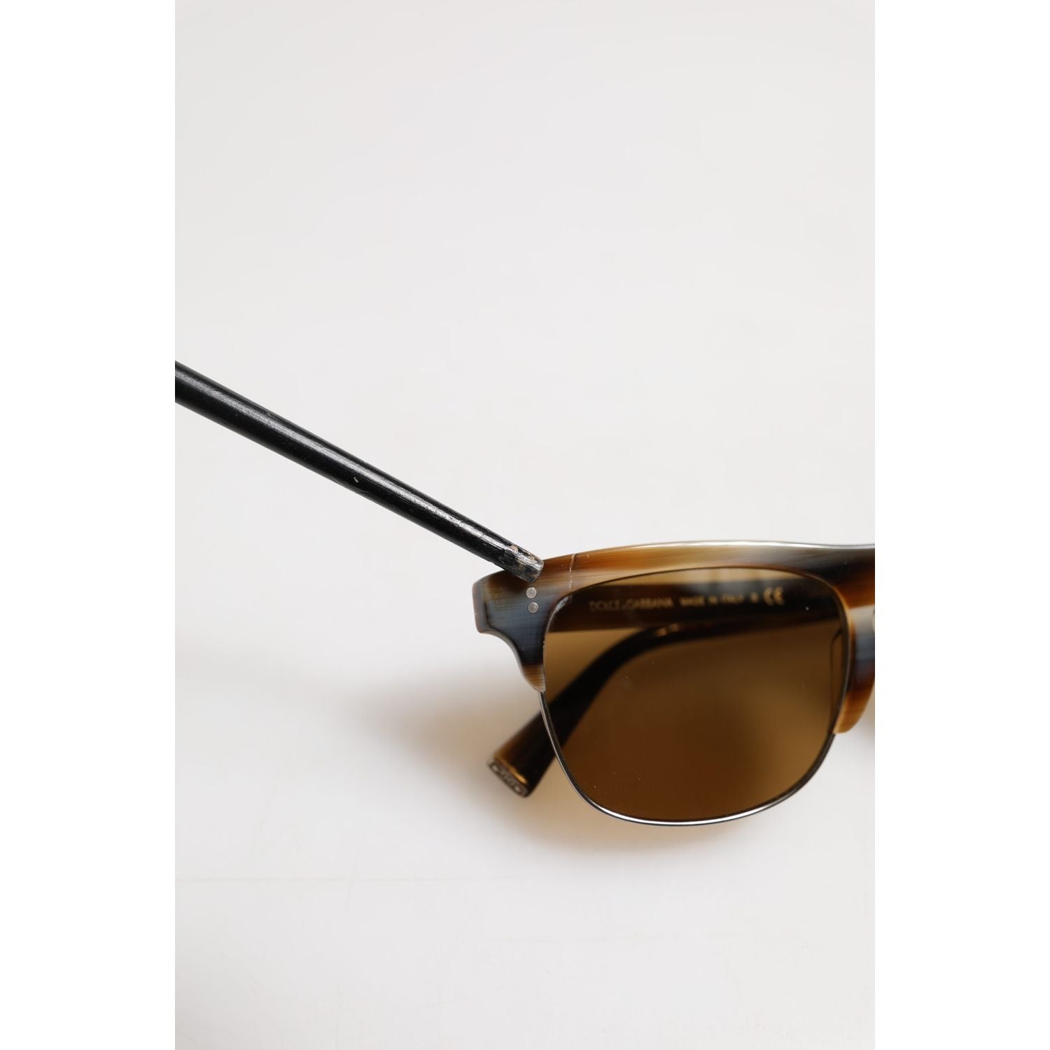 Dolce & Gabbana Brown Striped Acetate Square DG4305 Eyewear Sunglasses