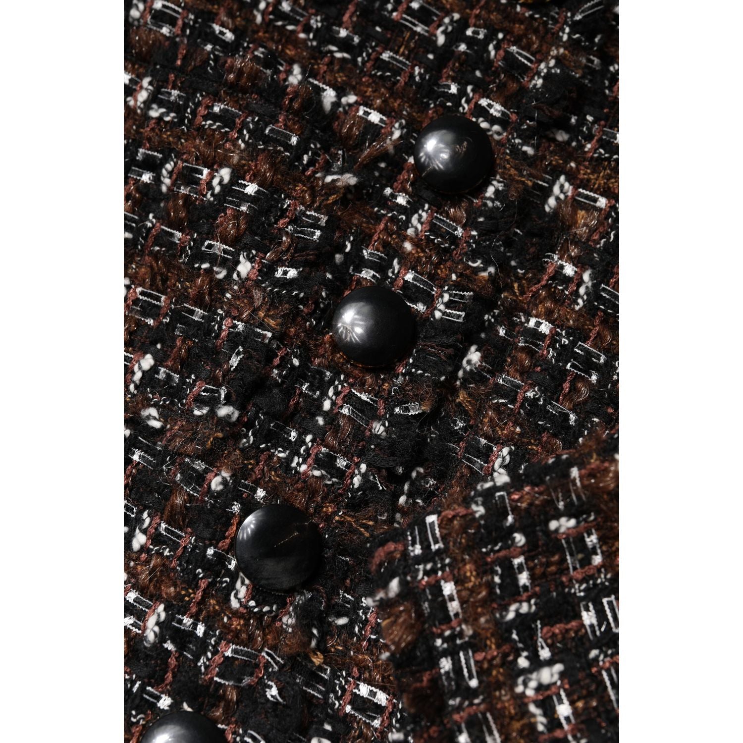 Dolce & Gabbana Brown Tweed Short Sleeves A-line Mini Dress