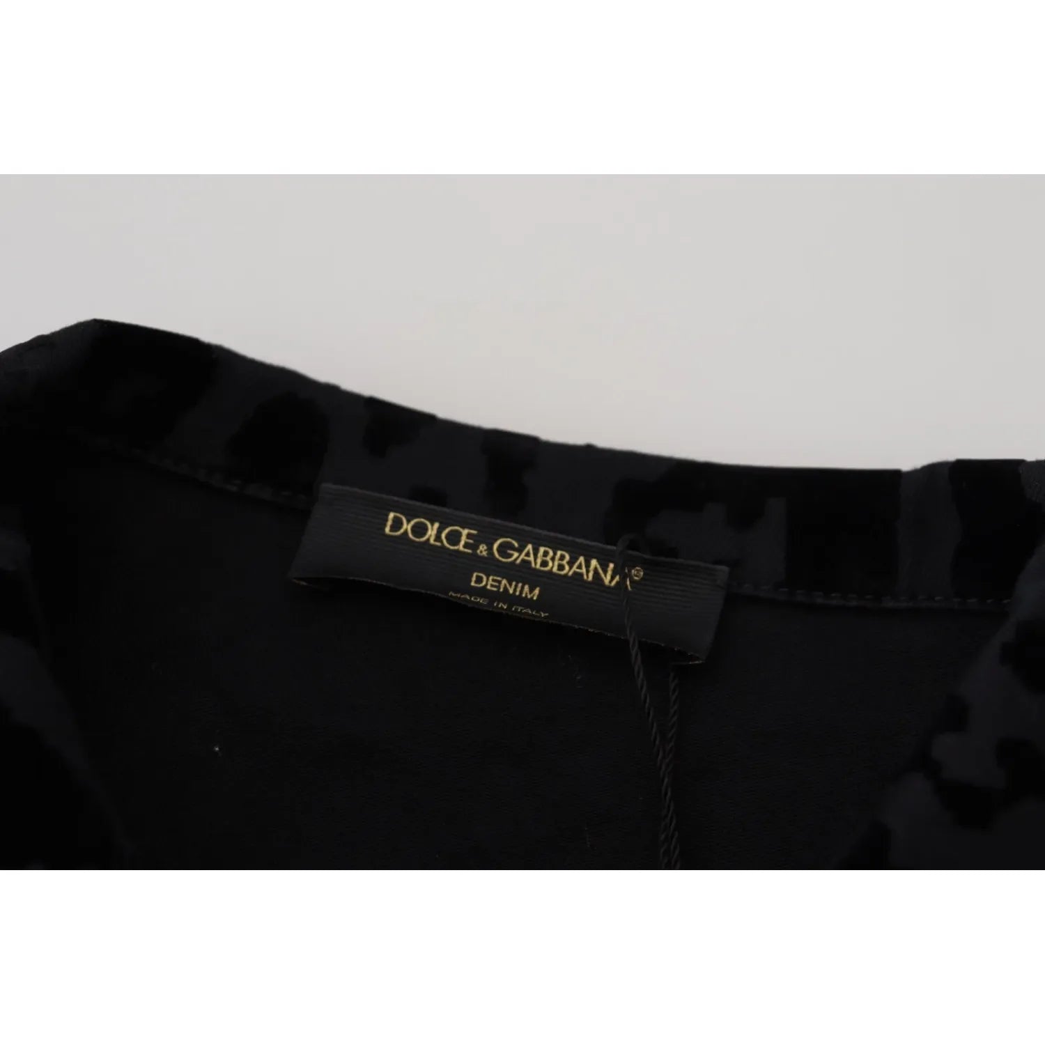 Dolce & Gabbana Cotton Black Leopard Long Sleeve Denim Jacket