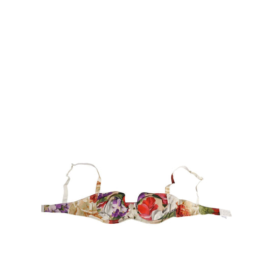 Dolce & Gabbana Floral Print Semi Padded Balconette Bra Underwear