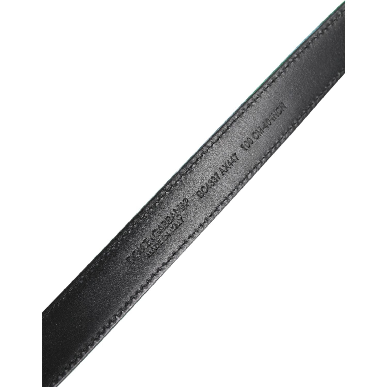 Dolce & Gabbana Green Black Polyester Metal Buckle Belt