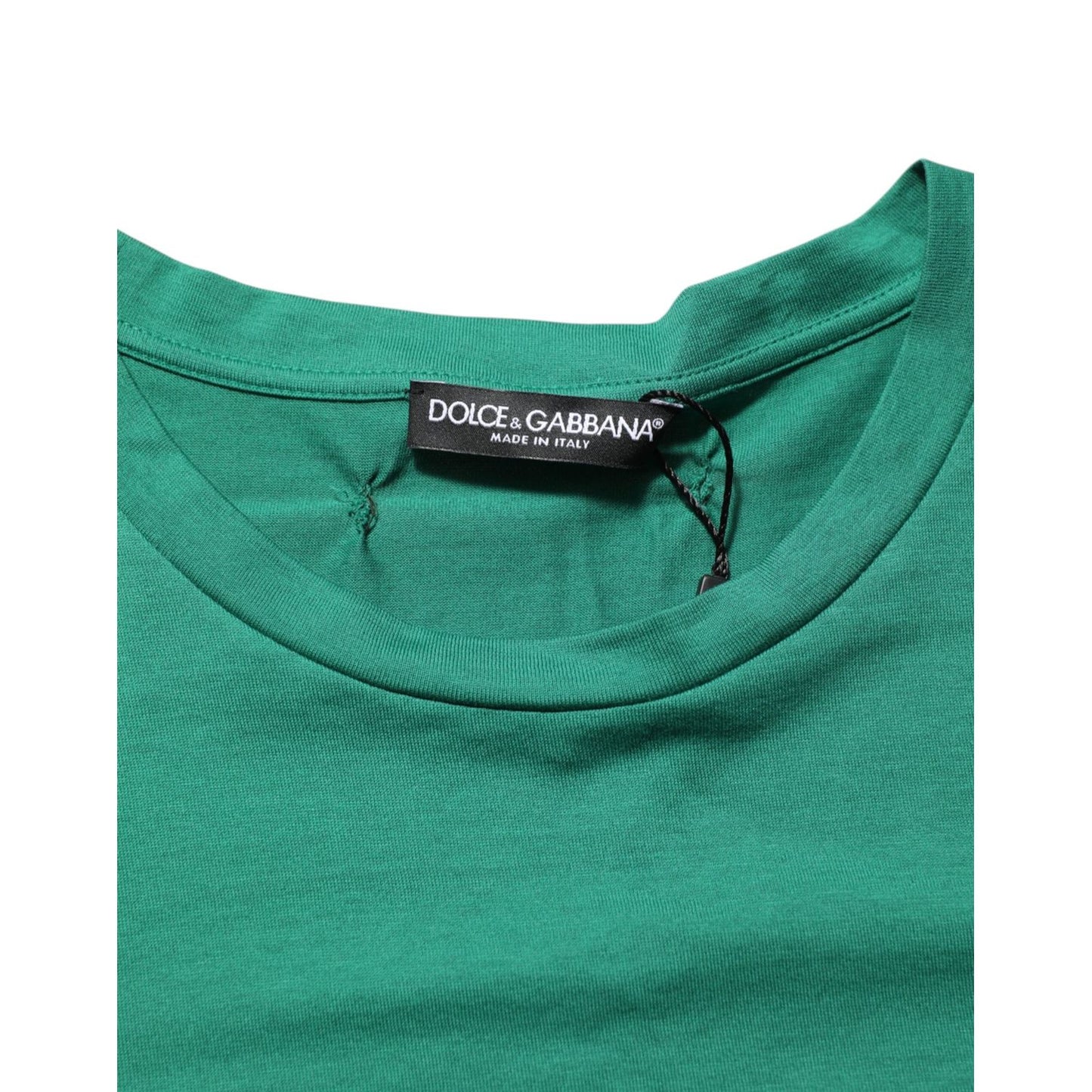 Dolce & Gabbana Green Cotton Graphic Logo Print Crewneck T-shirt