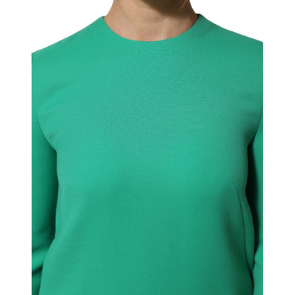 Dolce & Gabbana Green Viscose Acetate Mini Long Sleeve Dress