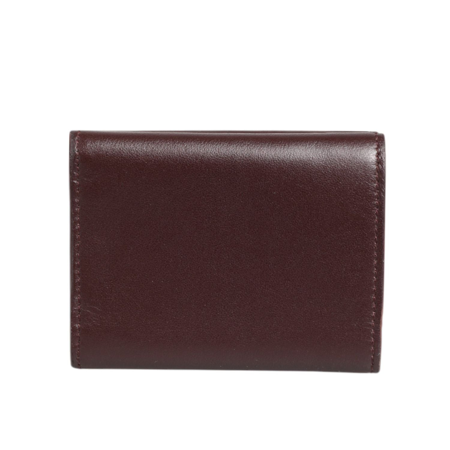 Dolce & Gabbana Leather Embossed Logo Trifold Men Card Holder Dark Brown