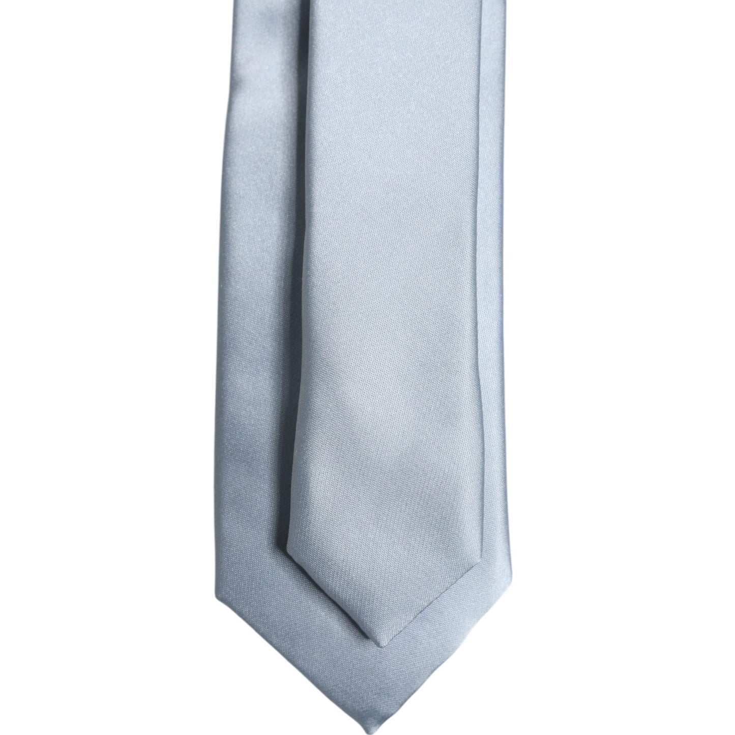 Dolce & Gabbana Light Blue Solid Silk Adjustable Necktie Tie