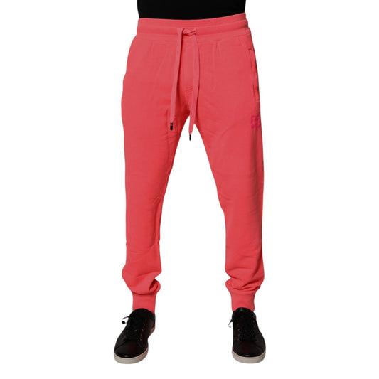 Dolce & Gabbana Neon Red Cotton Jogger Men Sweatpants Pants