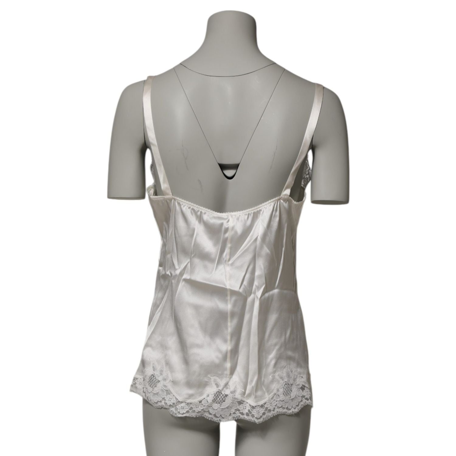 Dolce & Gabbana Off White Floral Lace Tank Lingerie Top Underwear