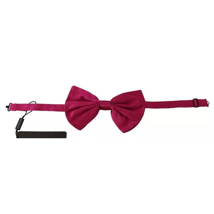 Dolce & Gabbana Pink 100% Silk Adjustable Neck Bow Tie Men