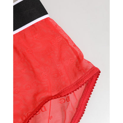 Dolce & Gabbana Red Nylon Logo Waistband Brief Panty Underwear