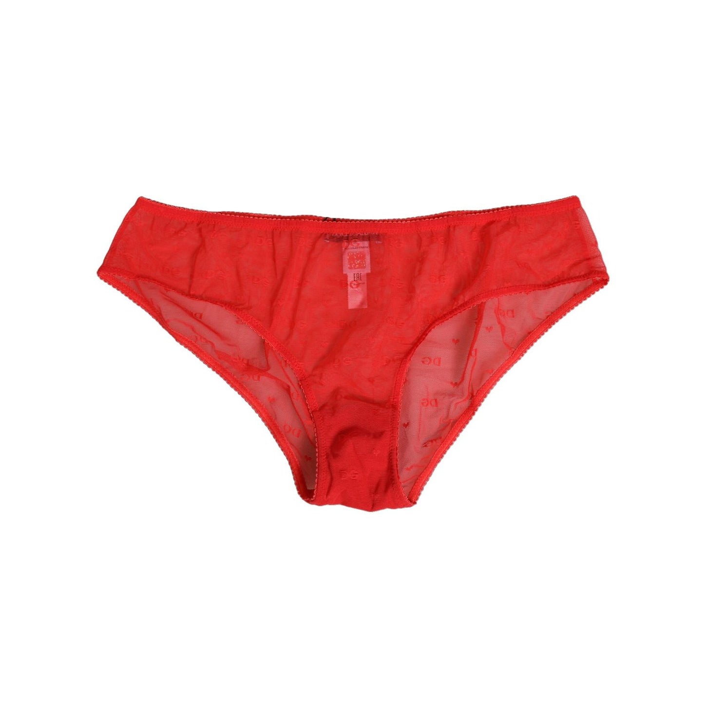Dolce & Gabbana Red Nylon Sheer Mesh Lace Brief Panty Underwear