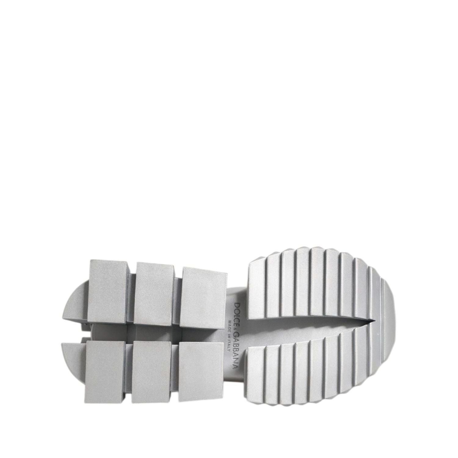 Dolce & Gabbana Silver Leather Super Queen Sneakers Shoes