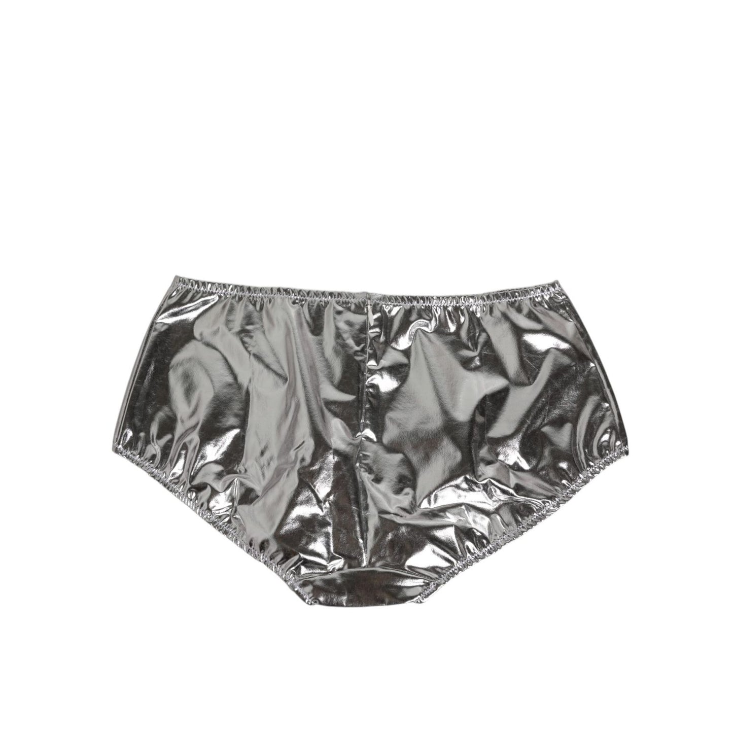 Dolce & Gabbana Silver Metallic High Waist Bikini Bottom Women Underwear