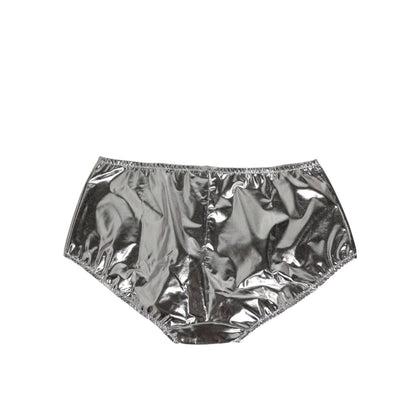 Dolce & Gabbana Silver Metallic High Waist Bikini Bottom Women Underwear
