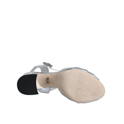 Dolce & Gabbana Silver Mirror Heels KEIRA Sandals Shoes