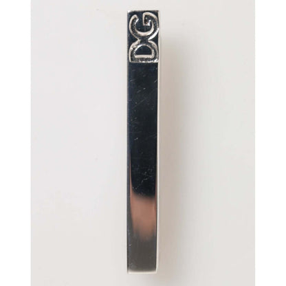 Dolce & Gabbana Silver Tone Brass Logo Branded Men Accessory Tie Clip Bar with polished finish