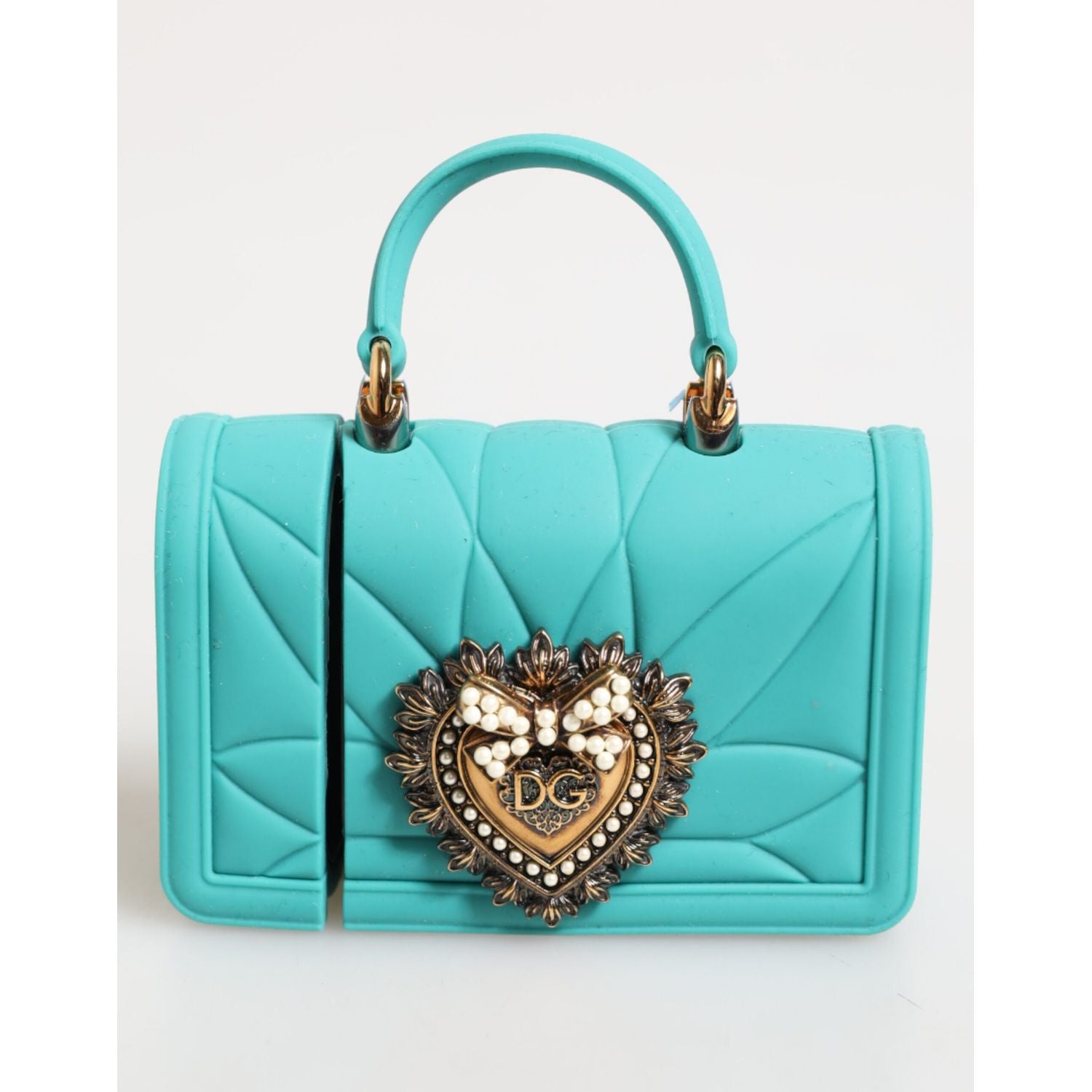 Dolce & Gabbana Turquoise Silicone Devotion Heart Cover Bag Airpods Case
