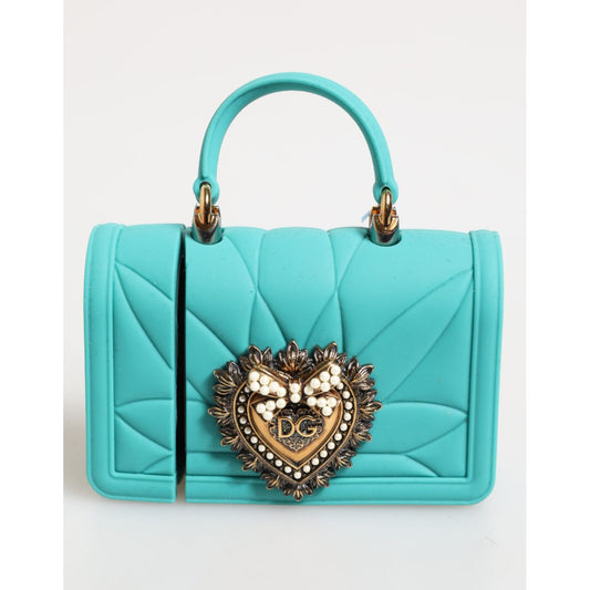 Dolce & Gabbana Turquoise Silicone Devotion Heart Cover Bag Airpods Case