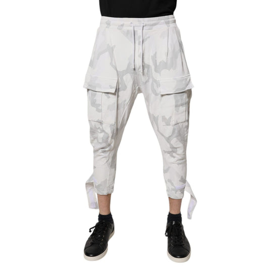 Dolce & Gabbana White Camouflage Cargo Jogger Sweatpants Pants