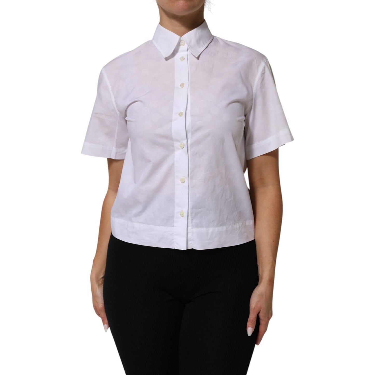 Dolce & Gabbana White Collared Short Sleeve Polo Shirt Top