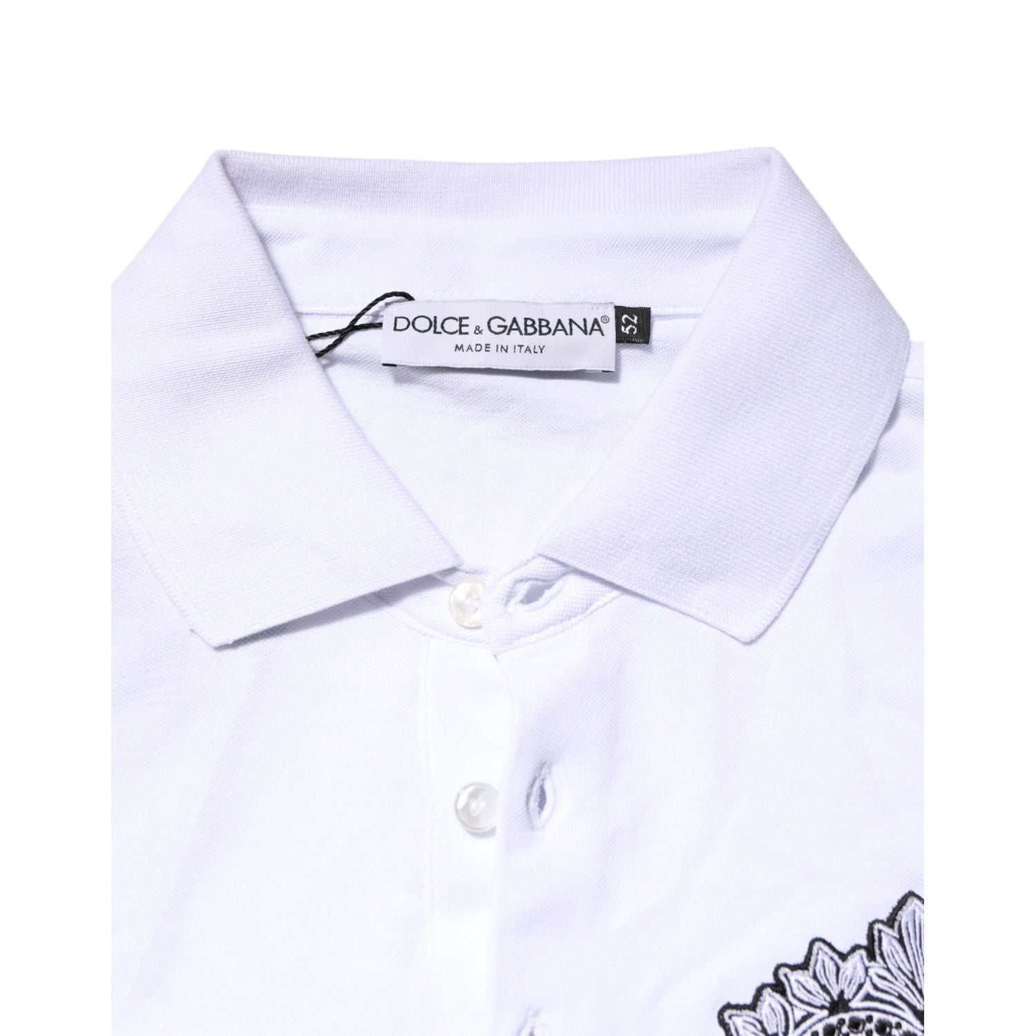 Dolce & Gabbana White Cotton DG Heart Logo Embroider T-shirt