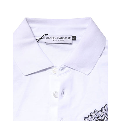 Dolce & Gabbana White Cotton DG Heart Logo Embroider T-shirt