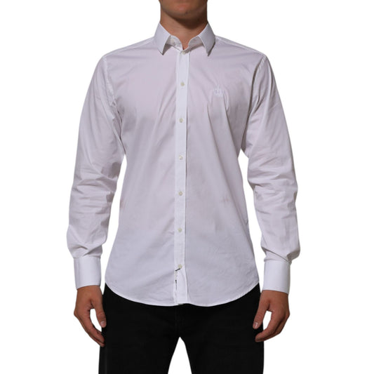 Dolce & Gabbana White Cotton MARTINI Formal Men Dress Shirt