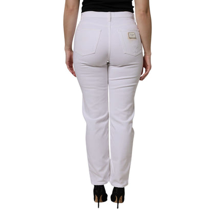 Dolce & Gabbana White Cotton Tattered BOYFRIEND Denim Jeans