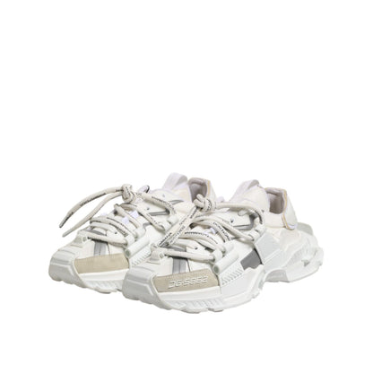 Dolce & Gabbana White Gray Low Top Space Sneakers Shoes