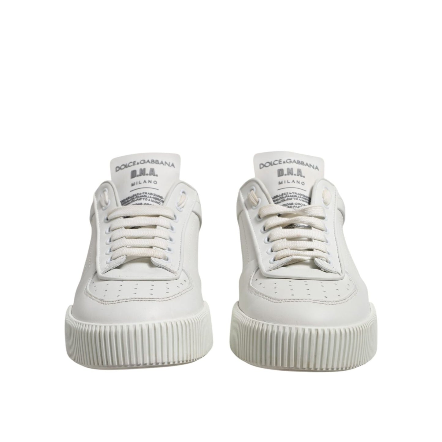 Dolce & Gabbana White Leather MIAMI Low Top Sneakers Shoes