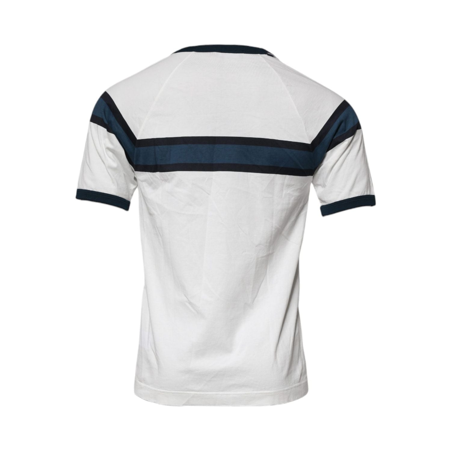 Dolce & Gabbana White Logo Print Cotton Men Crew Neck T-shirt