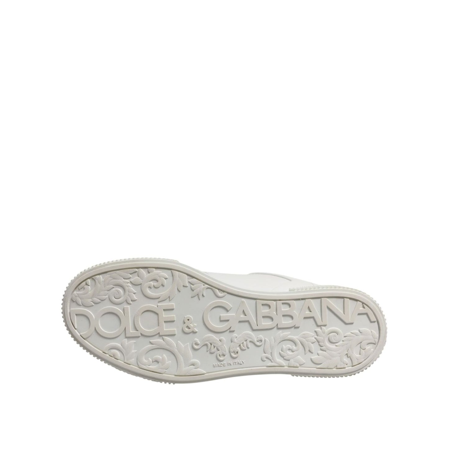 Dolce & Gabbana White Miami Leather Low Top Sneakers Men Shoes