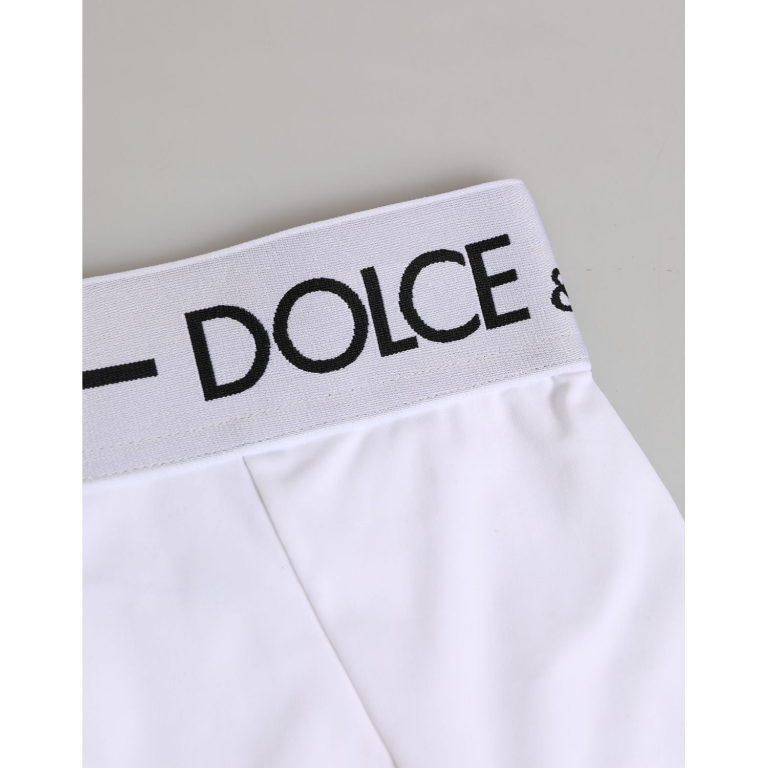 Dolce & Gabbana White Nylon Logo Waistband Coulotte Underwear