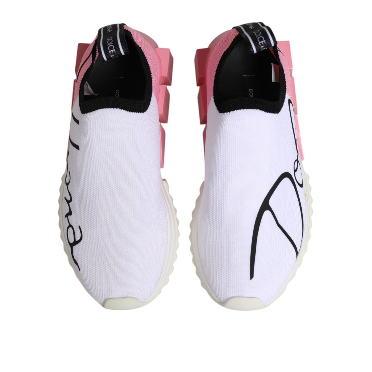 Dolce & Gabbana White Pink Low Top Sorrento Sneakers Shoes
