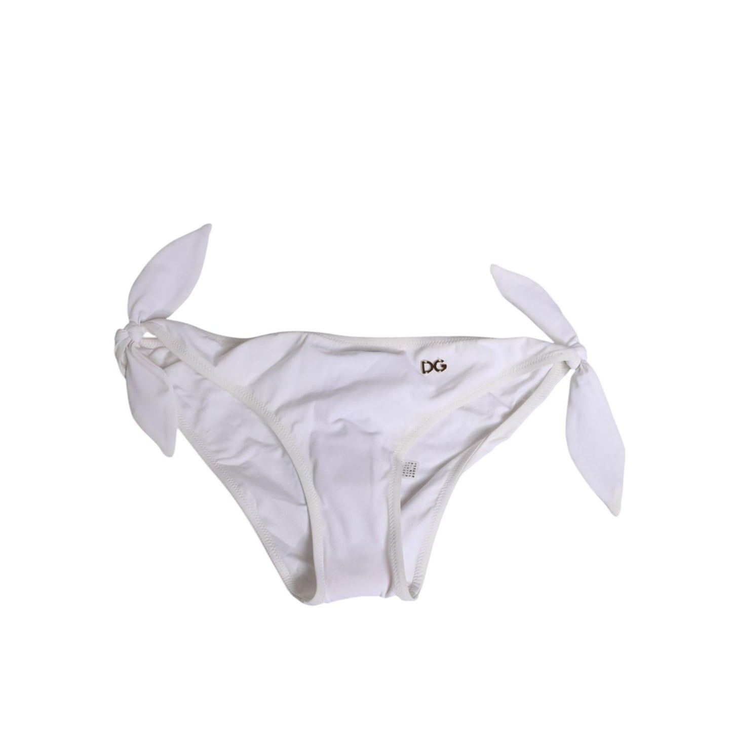 Dolce & Gabbana White Side Tie Logo Bikini Bottom Underwear