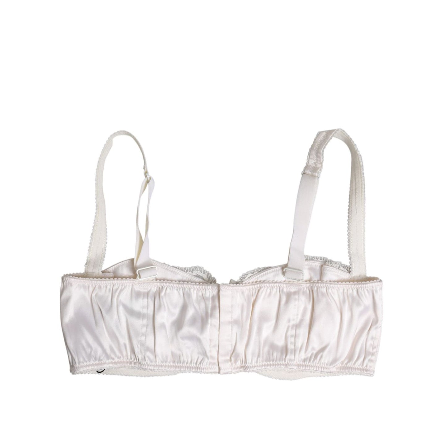 Dolce & Gabbana White Silk Underwired Balconette Bra Underwear