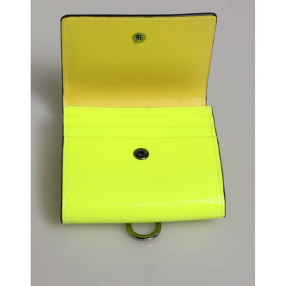 Dolce & Gabbana Yellow Green Bifold DG Logo Neck Strap Cardholder Wallet