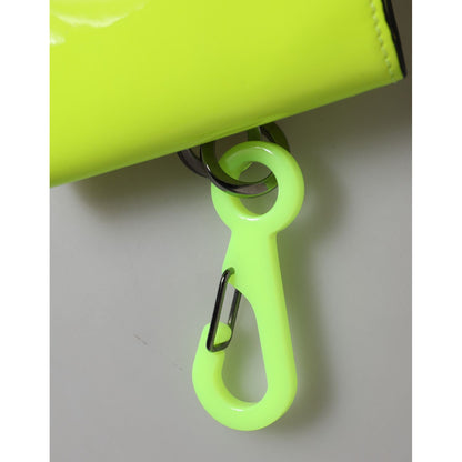 Dolce & Gabbana Yellow Green Bifold DG Logo Neck Strap Cardholder Wallet