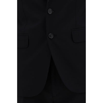 Dsquared² Blue Fleece Wool Two-Piece Suit with classic blazer details