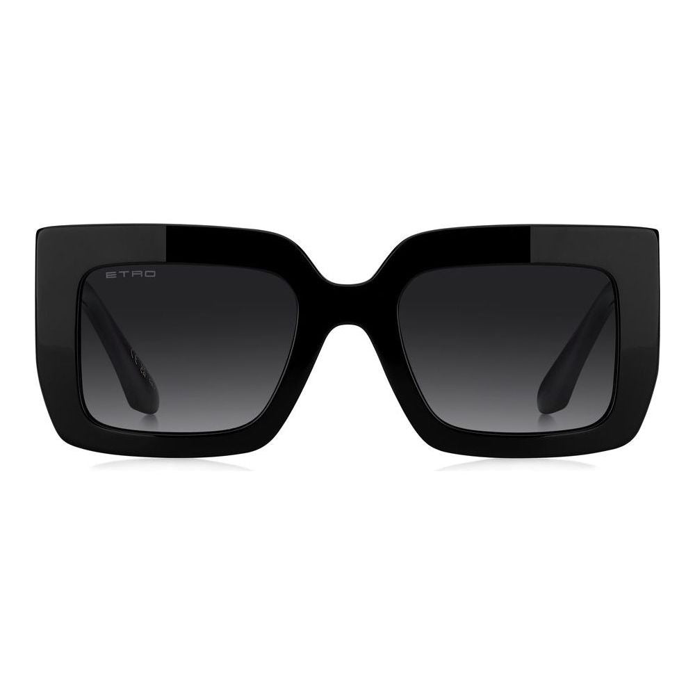 ETRO MOD. ETRO 0108_S ladies' acetate sunglasses, front view showcasing bold black square frame design for stylish appearance.