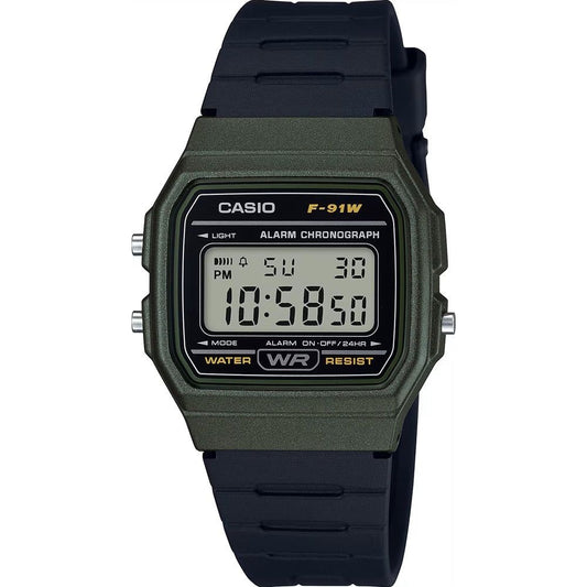 CASIO VINTAGE Mod. F-91 BIO RESIN STRAP - FOREST GREEN F-91WM-3ADF