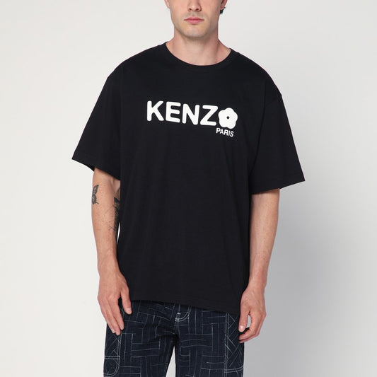 KENZO Black cotton T-shirt with logo FF55TS4914SGCO/R_KENZO-99J_323