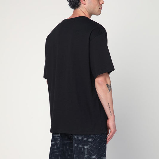 KENZO Black cotton T-shirt with logo FF55TS4914SGCO/R_KENZO-99J_323