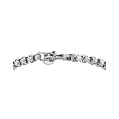 FOSSIL JEWELS JEWELRY Mod. JF04767040 silver bracelet with clasp close-up view.