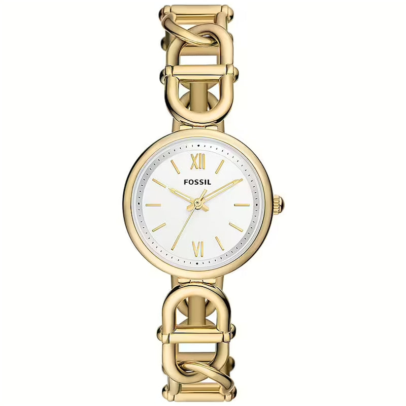 FOSSIL Mod. ES5272 ladies wristwatch with 30 mm gold stainless steel case and strap, quartz movement, mineral dial, water-resistant 5 ATM.