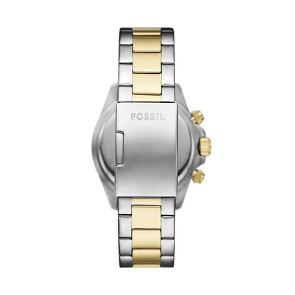 Back view of FOSSIL WATCHES Mod. FS6126 showing silver and gold watch strap.